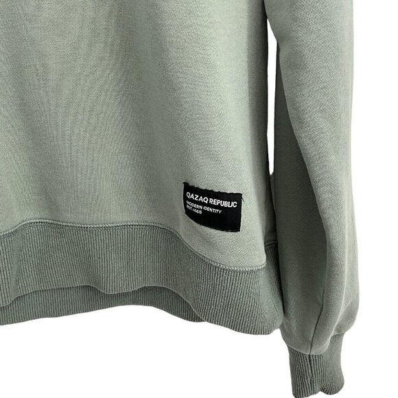 Qazaq Republic Men's Size M Sweatshirt Green Modern Identity Long Sleeve Crew - Picture 4 of 7
